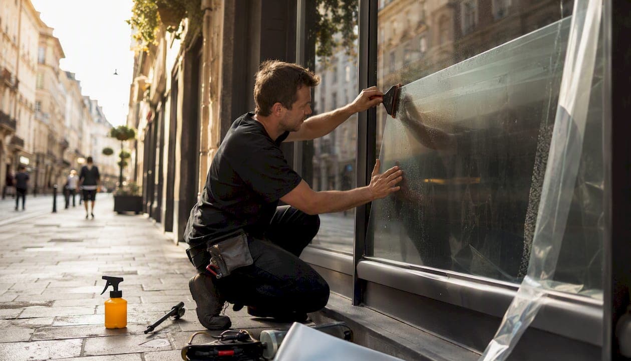 Film anti-graffiti pour vitrine : guide pratique 2026